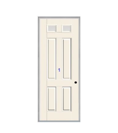 THERMATRU 6'8", Or 8'0" Smooth Star Fiberglass Top Lite Insulated Glass Exterior Prehung Door