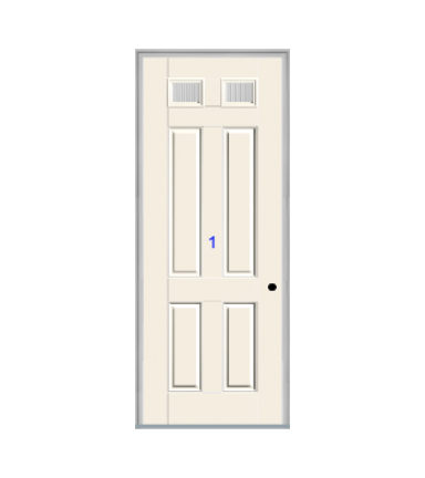 THERMATRU 6'8", Or 8'0" Smooth Star Fiberglass Top Lite Insulated Glass Exterior Prehung Door