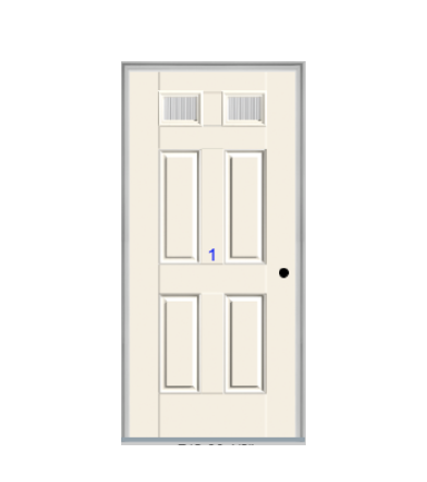 THERMATRU 6'8", Or 8'0" Smooth Star Fiberglass Top Lite Insulated Glass Exterior Prehung Door S296