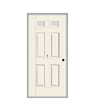 THERMATRU 6'8", Or 8'0" Smooth Star Fiberglass Top Lite Insulated Glass Exterior Prehung Door S296