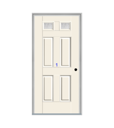 THERMATRU 6'8", Or 8'0" Smooth Star Fiberglass Top Lite Insulated Glass Exterior Prehung Door