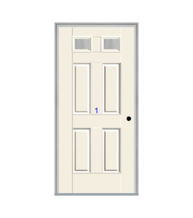 THERMATRU 6'8", Or 8'0" Smooth Star Fiberglass Top Lite Insulated Glass Exterior Prehung Door