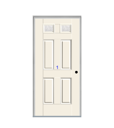 THERMATRU 6'8", Or 8'0" Smooth Star Fiberglass Top Lite Insulated Glass Exterior Prehung Door S296