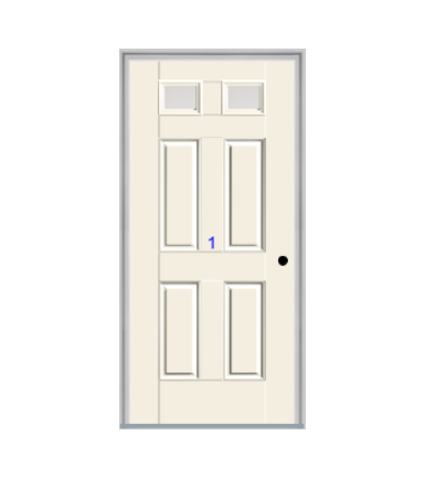 THERMATRU 6'8", Or 8'0" Smooth Star Fiberglass Top Lite Insulated Glass Exterior Prehung Door