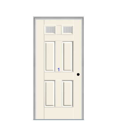 THERMATRU 6'8", Or 8'0" Smooth Star Fiberglass Top Lite Insulated Glass Exterior Prehung Door S296