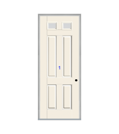 THERMATRU 6'8", Or 8'0" Smooth Star Fiberglass Top Lite Insulated Glass Exterior Prehung Door S296