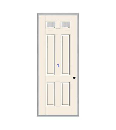 THERMATRU 6'8", Or 8'0" Smooth Star Fiberglass Top Lite Insulated Glass Exterior Prehung Door