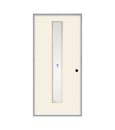 THERMATRU  6'8" Or 8'0" Smooth Star Fiberglass Contemporary Linea Insulated Glass Exterior Prehung Door