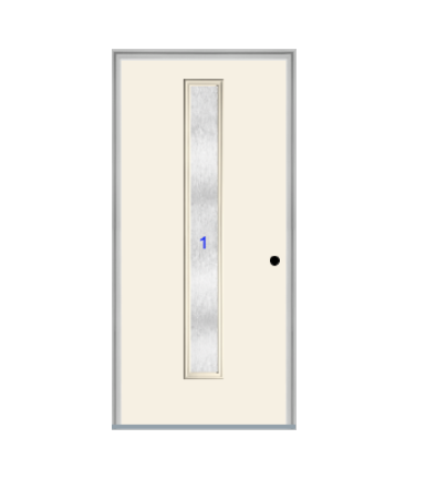 THERMATRU  6'8" Or 8'0" Smooth Star Fiberglass Contemporary Linea Insulated Glass Exterior Prehung Door