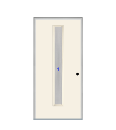 THERMATRU  6'8" Or 8'0" Smooth Star Fiberglass Contemporary Linea Insulated Glass Exterior Prehung Door