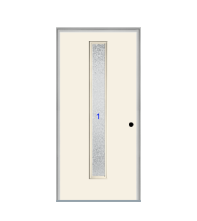 THERMATRU  6'8" Or 8'0" Smooth Star Fiberglass Contemporary Linea Insulated Glass Exterior Prehung Door
