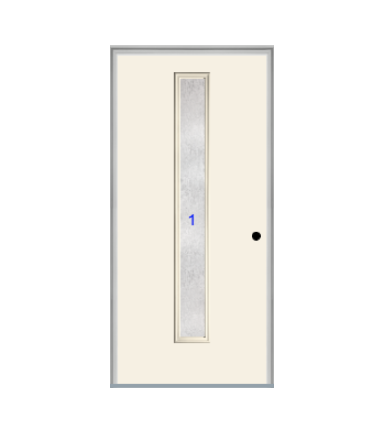 THERMATRU  6'8" Or 8'0" Smooth Star Fiberglass Contemporary Linea Insulated Glass Exterior Prehung Door