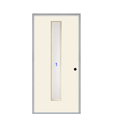 THERMATRU  6'8" Or 8'0" Smooth Star Fiberglass Contemporary Linea Insulated Glass Exterior Prehung Door