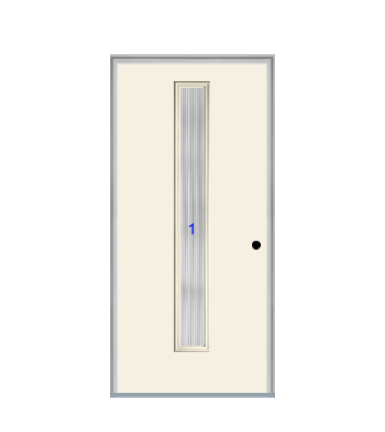 THERMATRU  6'8" Or 8'0" Smooth Star Fiberglass Contemporary Linea Insulated Glass Exterior Prehung Door