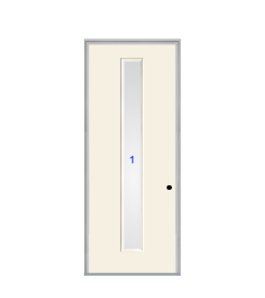 THERMATRU  6'8" Or 8'0" Smooth Star Fiberglass Contemporary Linea Insulated Glass Exterior Prehung Door