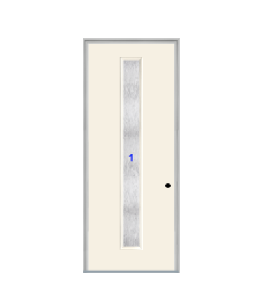 THERMATRU  6'8" Or 8'0" Smooth Star Fiberglass Contemporary Linea Insulated Glass Exterior Prehung Door