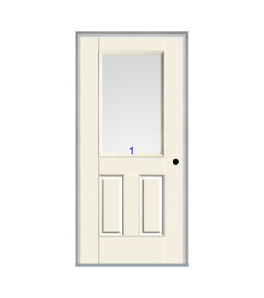 THERMATRU 6'8" Smooth Star Fiberglass Half Lite Insulated Glass Exterior Prehung Door S206