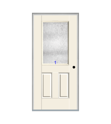THERMATRU 6'8" Smooth Star Fiberglass Half Lite Insulated Glass Exterior Prehung Door S206
