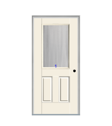 THERMATRU 6'8" Smooth Star Fiberglass Half Lite Insulated Glass Exterior Prehung Door S206