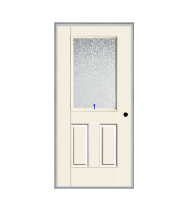 THERMATRU 6'8" Smooth Star Fiberglass Half Lite Insulated Glass Exterior Prehung Door S206