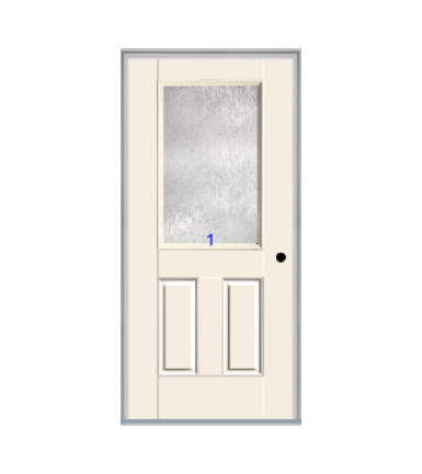 THERMATRU 6'8" Smooth Star Fiberglass Half Lite Insulated Glass Exterior Prehung Door S206