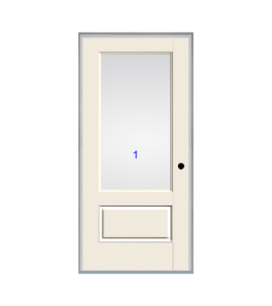 THERMATRU 6'8" Or 8'0" Smooth Star Fiberglass 3/4 Lite Flush Glazed Insulated Glass Exterior Prehung Door S2200