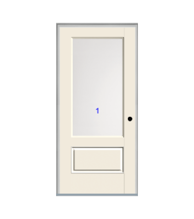 THERMATRU 6'8" Or 8'0" Smooth Star Fiberglass 3/4 Lite Flush Glazed Insulated Glass Exterior Prehung Door S2200