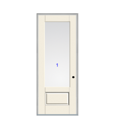 THERMATRU 6'8" Or 8'0" Smooth Star Fiberglass 3/4 Lite Flush Glazed Insulated Glass Exterior Prehung Door S2200
