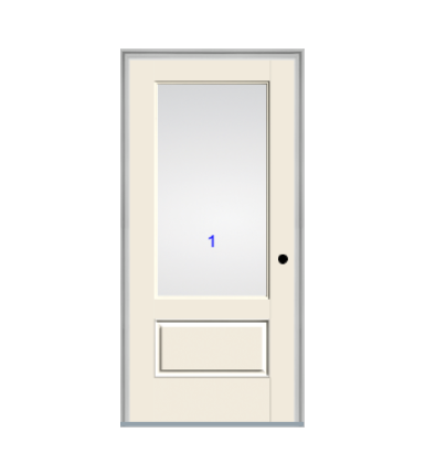 THERMATRU 6'8" Or 8'0" Smooth Star Fiberglass 3/4 Lite Flush Glazed Insulated Glass Exterior Prehung Door S2200
