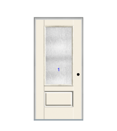 THERMATRU 6'8" Or 8'0" Smooth Star Fiberglass 3/4 Lite Flush Glazed Insulated Glass Exterior Prehung Door S2200