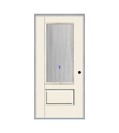 THERMATRU 6'8" Or 8'0" Smooth Star Fiberglass 3/4 Lite Flush Glazed Insulated Glass Exterior Prehung Door S2200