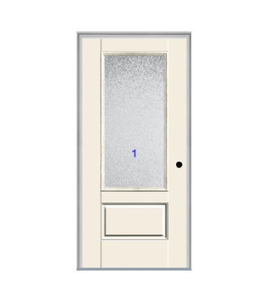 THERMATRU 6'8" Or 8'0" Smooth Star Fiberglass 3/4 Lite Flush Glazed Insulated Glass Exterior Prehung Door S2200
