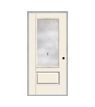 THERMATRU 6'8" Or 8'0" Smooth Star Fiberglass 3/4 Lite Flush Glazed Insulated Glass Exterior Prehung Door S2200