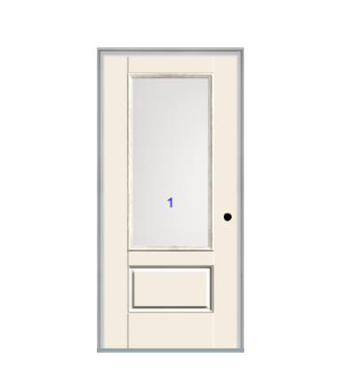 THERMATRU 6'8" Or 8'0" Smooth Star Fiberglass 3/4 Lite Flush Glazed Insulated Glass Exterior Prehung Door S2200