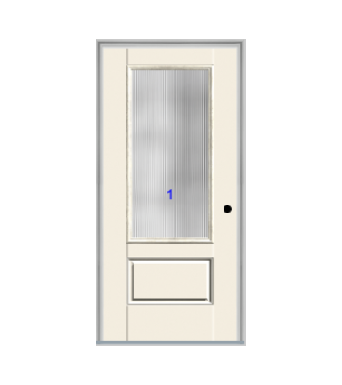 THERMATRU 6'8" Or 8'0" Smooth Star Fiberglass 3/4 Lite Flush Glazed Insulated Glass Exterior Prehung Door S2200