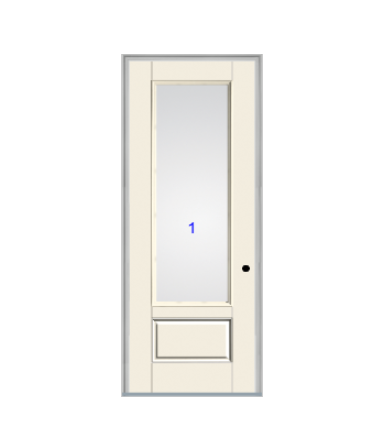 THERMATRU 6'8" Or 8'0" Smooth Star Fiberglass 3/4 Lite Flush Glazed Insulated Glass Exterior Prehung Door S2200