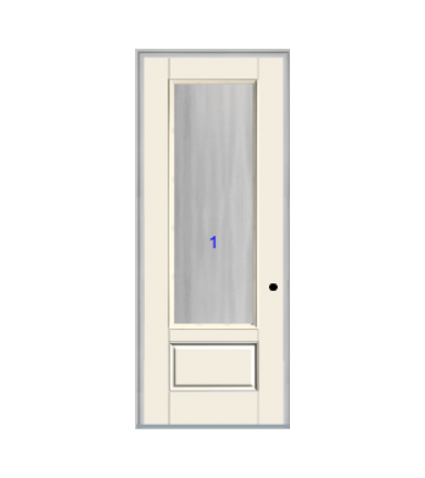 THERMATRU 6'8" Or 8'0" Smooth Star Fiberglass 3/4 Lite Flush Glazed Insulated Glass Exterior Prehung Door S2200