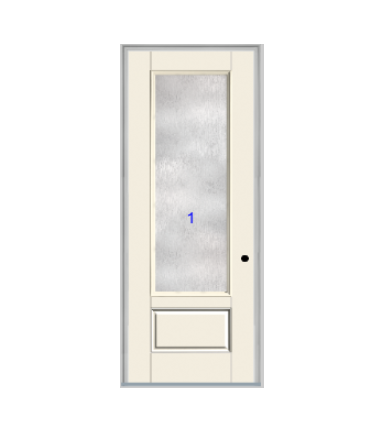 THERMATRU 6'8" Or 8'0" Smooth Star Fiberglass 3/4 Lite Flush Glazed Insulated Glass Exterior Prehung Door S2200