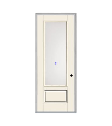 THERMATRU 6'8" Or 8'0" Smooth Star Fiberglass 3/4 Lite Flush Glazed Insulated Glass Exterior Prehung Door S2200