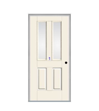 THERMATRU 6'8" Smooth Star Fiberglass Multi Lite Insulated Glass Exterior Prehung Door S289