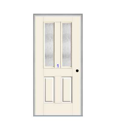 THERMATRU 6'8" Smooth Star Fiberglass Multi Lite Insulated Glass Exterior Prehung Door S289