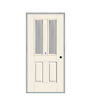 THERMATRU 6'8" Smooth Star Fiberglass Multi Lite Insulated Glass Exterior Prehung Door S289