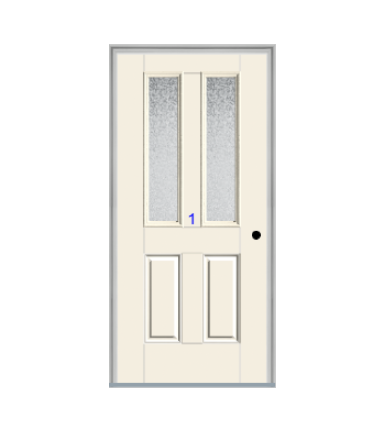 THERMATRU 6'8" Smooth Star Fiberglass Multi Lite Insulated Glass Exterior Prehung Door S289