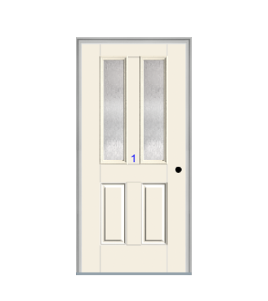 THERMATRU 6'8" Smooth Star Fiberglass Multi Lite Insulated Glass Exterior Prehung Door S289