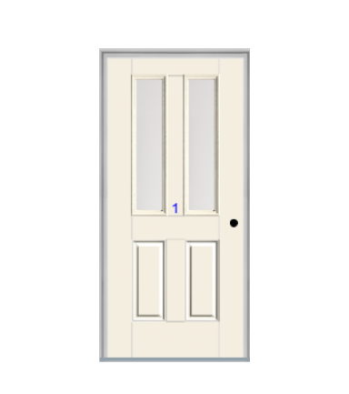 THERMATRU 6'8" Smooth Star Fiberglass Multi Lite Insulated Glass Exterior Prehung Door S289