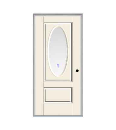 THERMATRU 6'8" Smooth Star Fiberglass 3/4 Oval Insulated Glass Exterior Prehung Door  S992