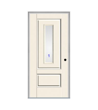 THERMATRU 6'8" Smooth Star Fiberglass Center Lite Insulated Glass Exterior Prehung Door S9320