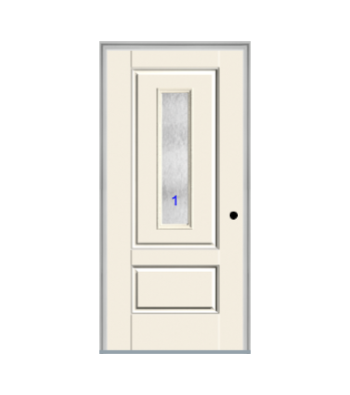 THERMATRU 6'8" Smooth Star Fiberglass Center Lite Insulated Glass Exterior Prehung Door S9320