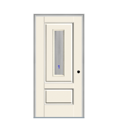 THERMATRU 6'8" Smooth Star Fiberglass Center Lite Insulated Glass Exterior Prehung Door S9320