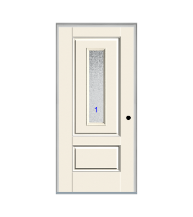 THERMATRU 6'8" Smooth Star Fiberglass Center Lite Insulated Glass Exterior Prehung Door S9320
